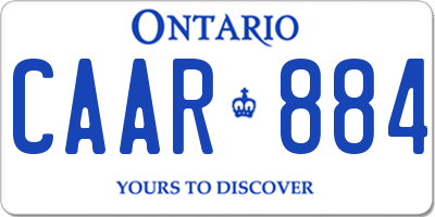 ON license plate CAAR884