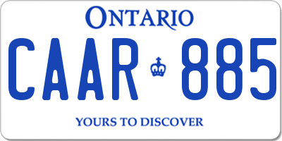 ON license plate CAAR885