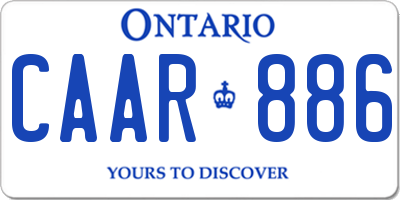 ON license plate CAAR886