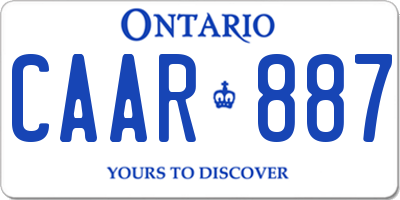 ON license plate CAAR887