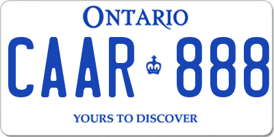 ON license plate CAAR888