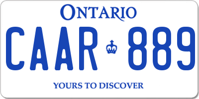 ON license plate CAAR889