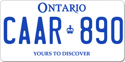 ON license plate CAAR890