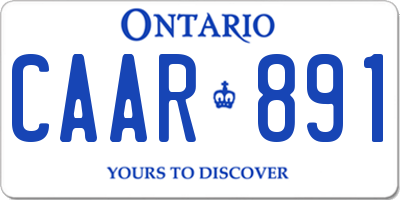 ON license plate CAAR891