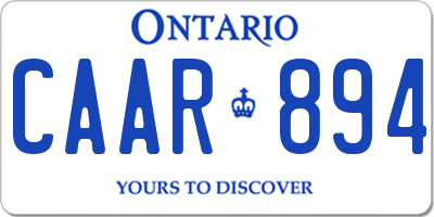 ON license plate CAAR894