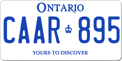 ON license plate CAAR895