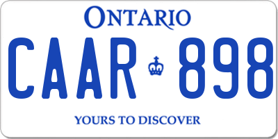 ON license plate CAAR898