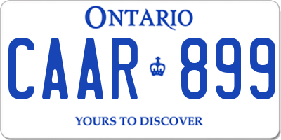 ON license plate CAAR899