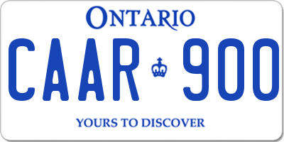 ON license plate CAAR900