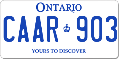 ON license plate CAAR903