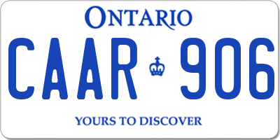 ON license plate CAAR906