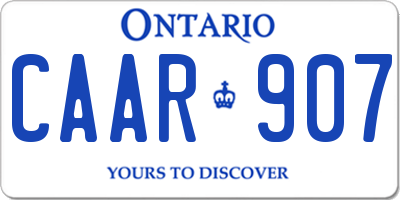 ON license plate CAAR907