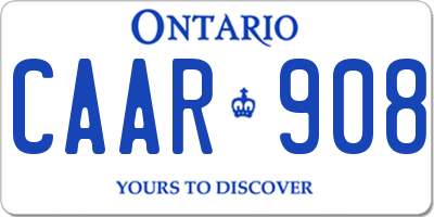 ON license plate CAAR908