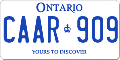 ON license plate CAAR909