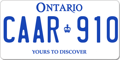 ON license plate CAAR910