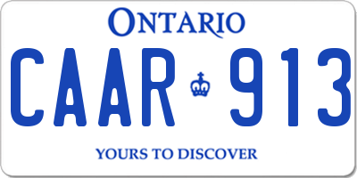 ON license plate CAAR913