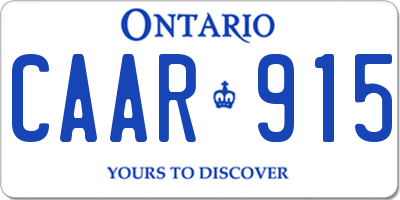 ON license plate CAAR915