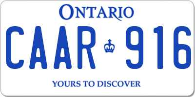 ON license plate CAAR916