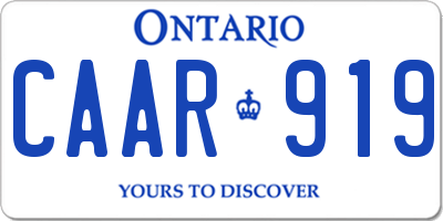 ON license plate CAAR919