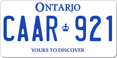 ON license plate CAAR921