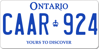 ON license plate CAAR924