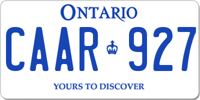 ON license plate CAAR927