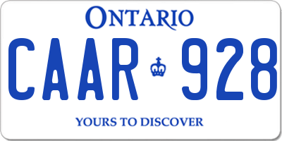 ON license plate CAAR928