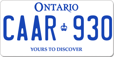 ON license plate CAAR930