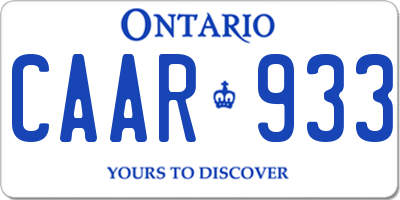 ON license plate CAAR933