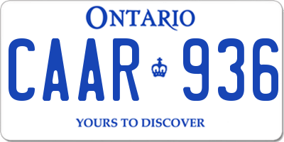 ON license plate CAAR936