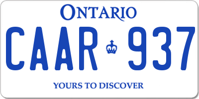 ON license plate CAAR937