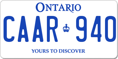 ON license plate CAAR940