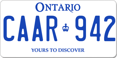 ON license plate CAAR942