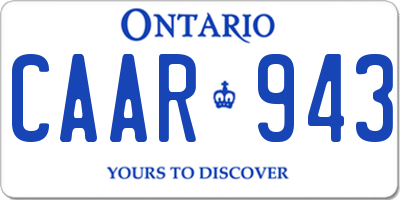 ON license plate CAAR943