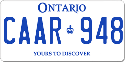 ON license plate CAAR948