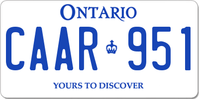 ON license plate CAAR951