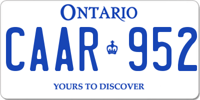 ON license plate CAAR952