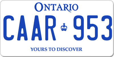 ON license plate CAAR953