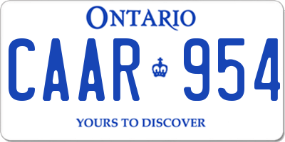 ON license plate CAAR954