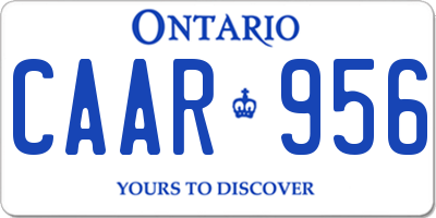 ON license plate CAAR956