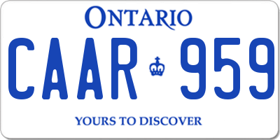 ON license plate CAAR959