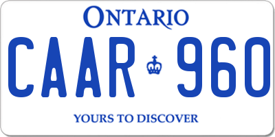 ON license plate CAAR960