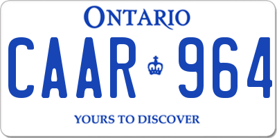 ON license plate CAAR964