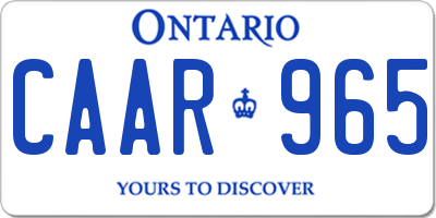 ON license plate CAAR965