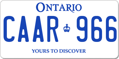 ON license plate CAAR966