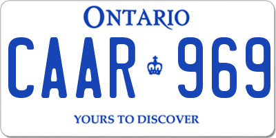 ON license plate CAAR969