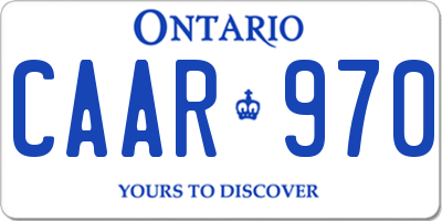 ON license plate CAAR970