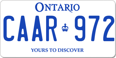 ON license plate CAAR972