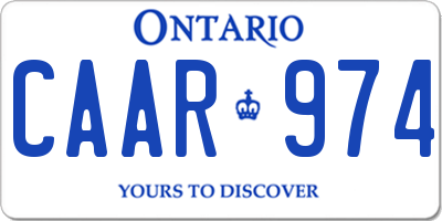 ON license plate CAAR974