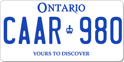 ON license plate CAAR980